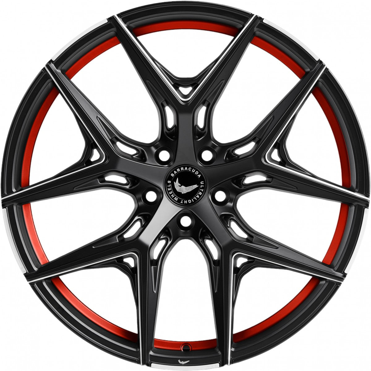 Barracuda Razzer mattblack undercut trimline rot PureSports gefräst 10x20 ET15 - LK5/112 ML73.1