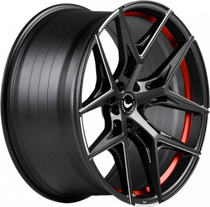 Barracuda Razzer mattblack undercut trimline rot PureSports gefräst 10x20 ET15 - LK5/112 ML73.1