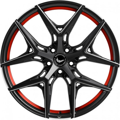 Barracuda Razzer mattblack undercut trimline rot PureSports gefräst 9.5x21 ET25 - LK5/112 ML73.1
