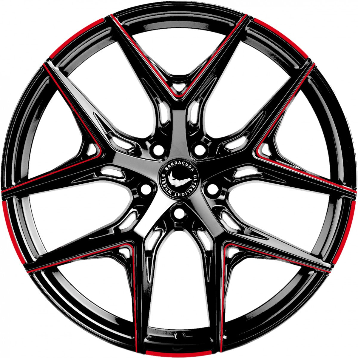 Barracuda Razzer flash red PureSports gefräst Alufelge 8.5x20 Zoll ET33 LK 5x112 ML73.1 – Bild 2