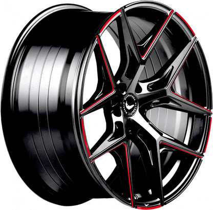 Barracuda Razzer flash red PureSports gefräst Alufelge 8.5x20 Zoll ET33 LK 5x112 ML73.1 – Bild 3