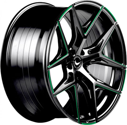 Barracuda Razzer flash green PureSports gefräst Alufelge 8.5x20 Zoll ET33 LK 5x112 ML73.1 – Bild 3