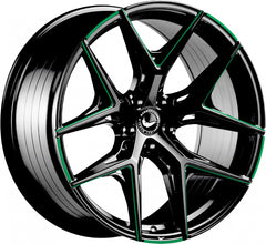 Barracuda Razzer flash green PureSports gefräst Alufelge 8.5x19 Zoll ET35 LK 5x108 ML73.1