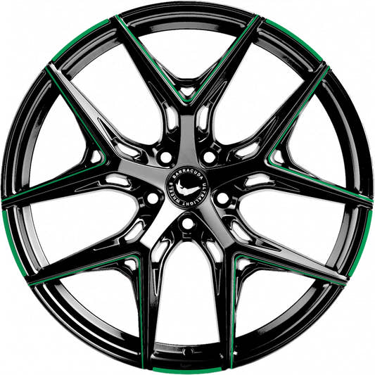 Barracuda Razzer flash green PureSports gefräst 8.5x19 ET35 - LK5/108 ML73.1