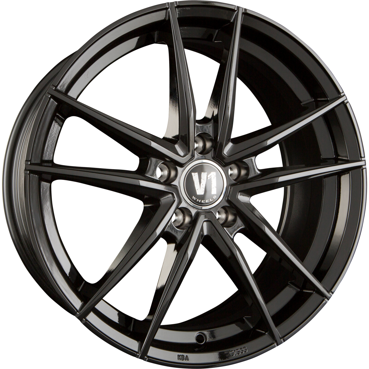 V1 Wheels V3 Schwarz Glanz Lackiert SW+ Alufelge 8x18 Zoll ET45 LK 5x112 ML74.1 – Bild 2