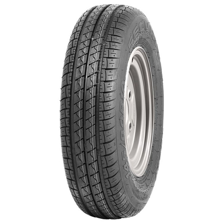 Security Komplettrad 145/80R10 84N TR903 auf Stahlfelge 10Bx3.5 4/100/60 ET0 Silber