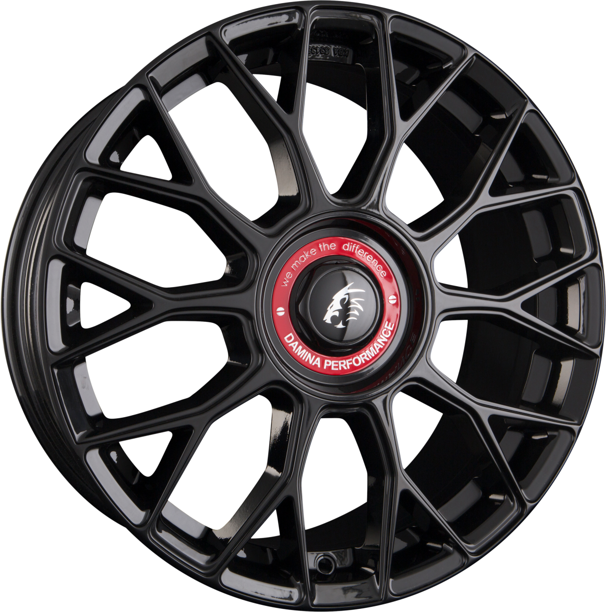 Damina Performance DM10 Black Red Ring Alufelge 8x18 Zoll ET35 LK 5x112 ML72.6