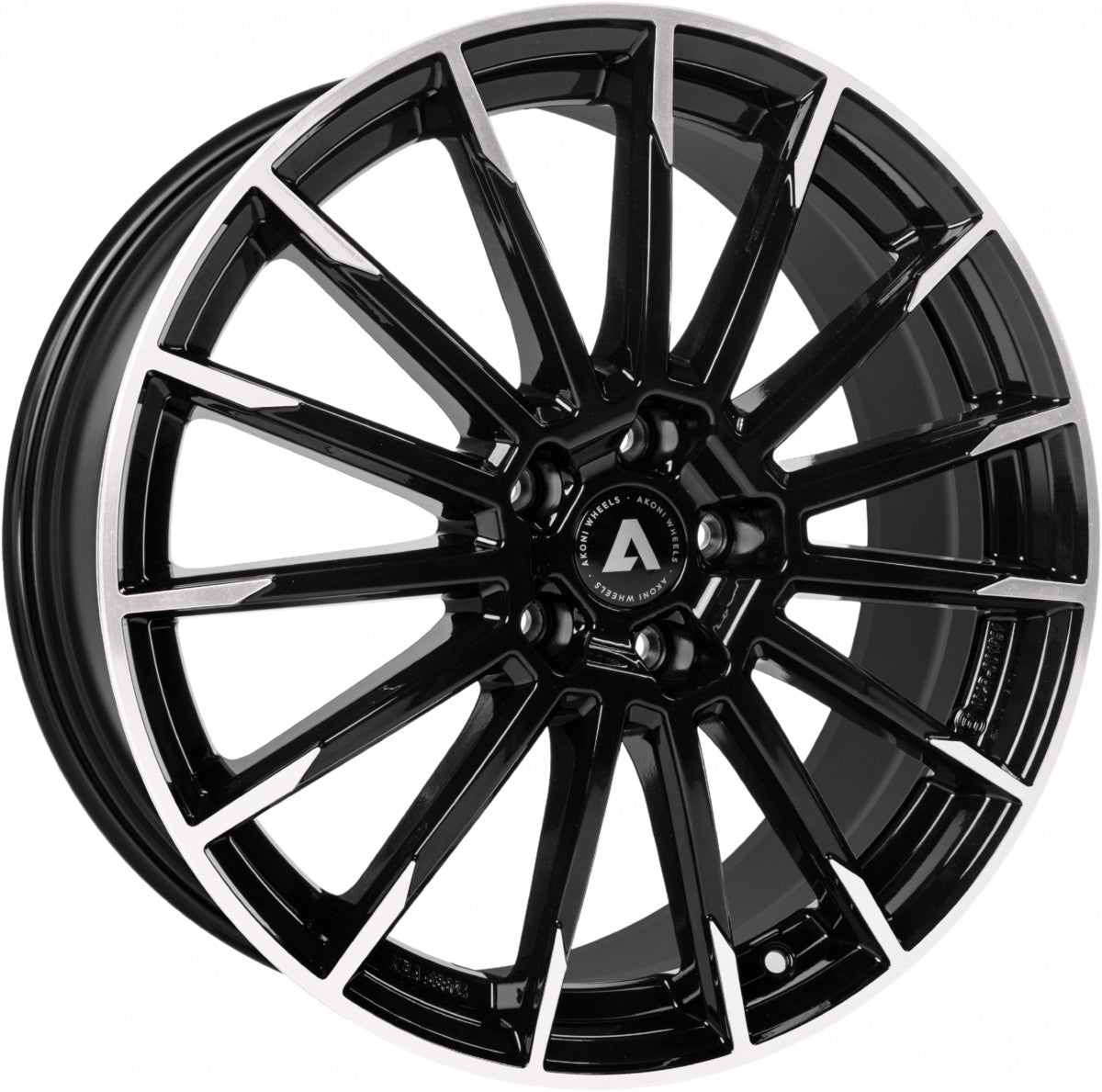Akoni AK02 black polished 7.5x18 ET51 - LK5/112 ML66.6