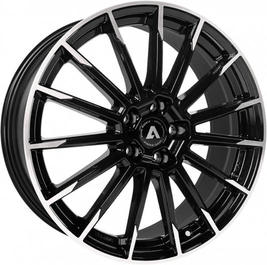 Akoni AK02 black polished 7.5x18 ET51 - LK5/112 ML57.1