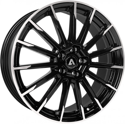 Akoni AK02 black polished 7.5x18 ET51 - LK5/112 ML57.1