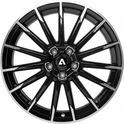 Akoni AK02 black polished 8x19 ET45 - LK5/112 ML57.1