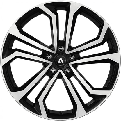 Akoni AK04 black polished 6.5x16 ET43 - LK5/112 ML57.1