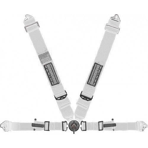 Schroth PROFI II asm Flexi Belt silber mit schwarz/gelbem SCHROTH RACING Logo rechts