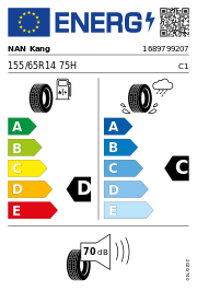 NAN Kang NS 20 155/65 R14 75H Sommer – EU-Reifenlabel