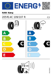 NAN Kang Van CW-25 8PR 205R14C 109/107R Sommer – EU-Reifenlabel
