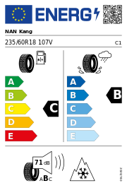 NAN Kang Winter Activa 4 XL 3PMSF 235/60 R18 107V Winter – EU-Reifenlabel