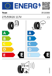 Toyo Proxes ST3 SUV 275/55 R20 117V Sommer – EU-Reifenlabel