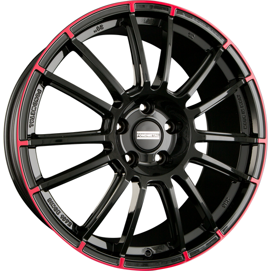Fondmetal 9RR Schwarz Rot Alufelge 8.5x20 Zoll ET42 LK 5x112 ML75 – Bild 2