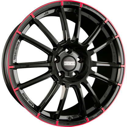 Fondmetal 9RR Schwarz Rot Alufelge 8.5x20 Zoll ET42 LK 5x112 ML75 – Bild 2