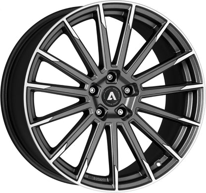 Akoni AK02 graphite matt polished Alufelge 8x19 Zoll ET44 LK 5x112 ML57.1