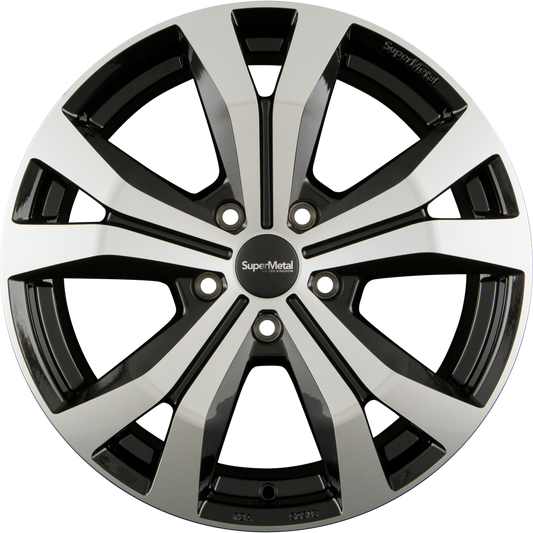 SuperMetal Bullet Black Polished Alufelge 8x18 Zoll ET50 LK 5x120 ML65.1