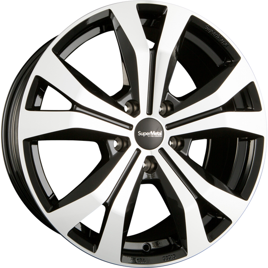 SuperMetal Bullet Black Polished Alufelge 8x18 Zoll ET50 LK 5x120 ML65.1 – Bild 2