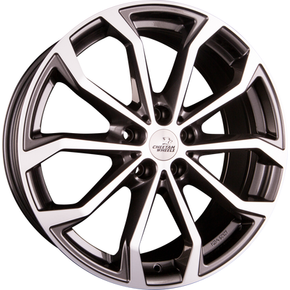 Cheetah CV.04 Anthrazit Glanz Frontpoliert Alufelge 8x18 Zoll ET30 LK 5x112 ML70.4 – Bild 2