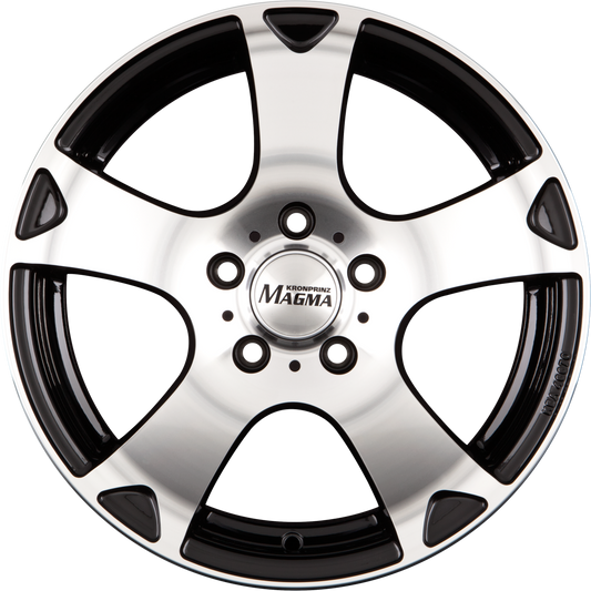 Magma Seismo lavaschwarz-poliert Alufelge 7x16 Zoll ET47 LK 5x108 ML70.1