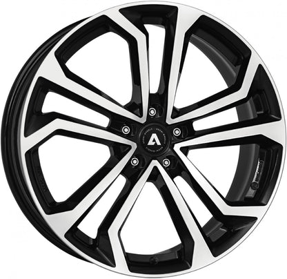 Akoni AK04 black polished Alufelge 7x17 Zoll ET35 LK 5x114.3 ML66.1