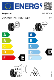 Imperial Snowdragon VAN 8PR M+S 3PMSF 205/70R15C 106/104R Winter – EU-Reifenlabel