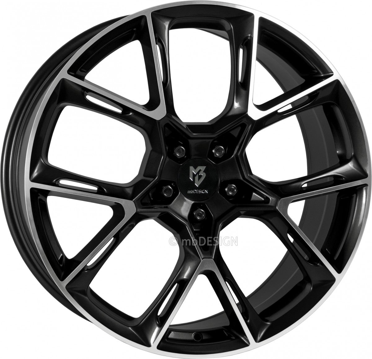 Mbdesign KX1 glanzschwarz poliert Alufelge 9x21 Zoll ET40 LK 5x114.3 ML75