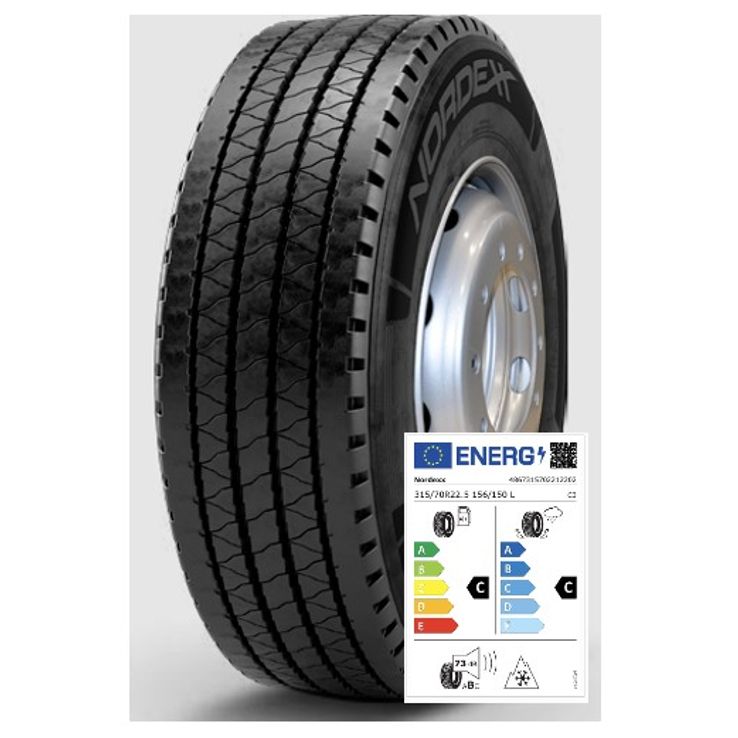 Nordexx Komplettrad 315/70R22.5 156/150L Multi 10 (CC73B) auf Felge 10/335/281 ET161 Silber gewuchtet