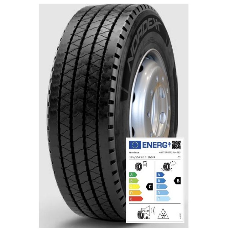 Nordexx Komplettrad 385/55R22.5 160K Multi 10 (CB73B) auf Felge 10/335/281 ET0 Silber