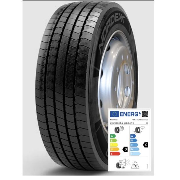 Nordexx Komplettrad 295/60R22.5 150/147K Steer 10 (DC73B) auf Felge 10/335/281 ET161 Silber gewuchtet