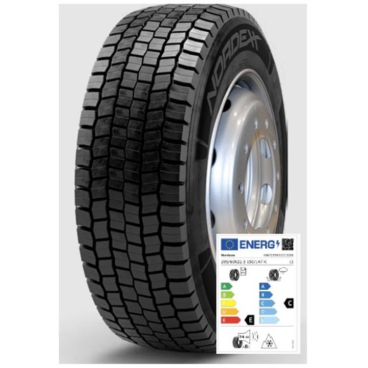 Nordexx Komplettrad 295/60R22.5 150/147K Trac 10 (EC74B) auf Felge 10/335/281 ET161 Silber