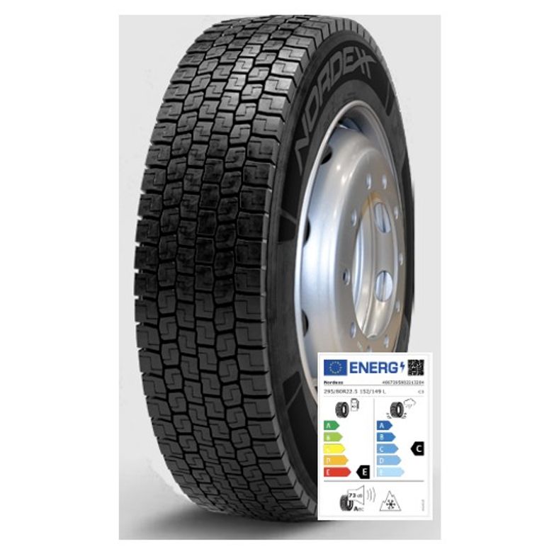 Nordexx Komplettrad 295/80R22.5 152/149L Trac 15 (EC73A) auf Felge 10/335/281 ET161 Silber