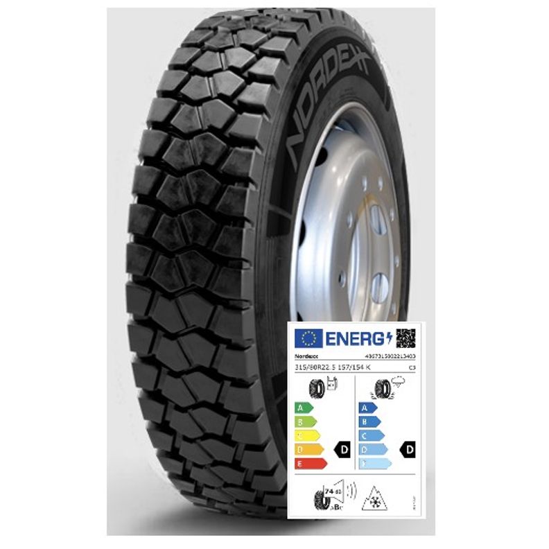 Nordexx Komplettrad 315/80R22.5 157/154K TracCon 15 (DD74B) auf Felge 10/335/281 ET161 Silber