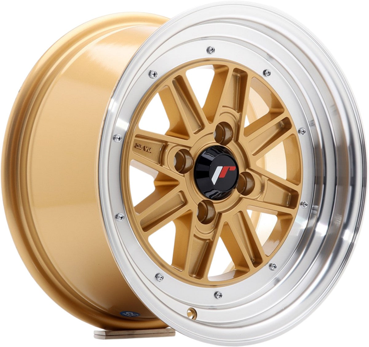 Japan Racing Wheels JR31 gold machined lip Alufelge 7.5x15 Zoll ET20 LK 4x100 ML73.1