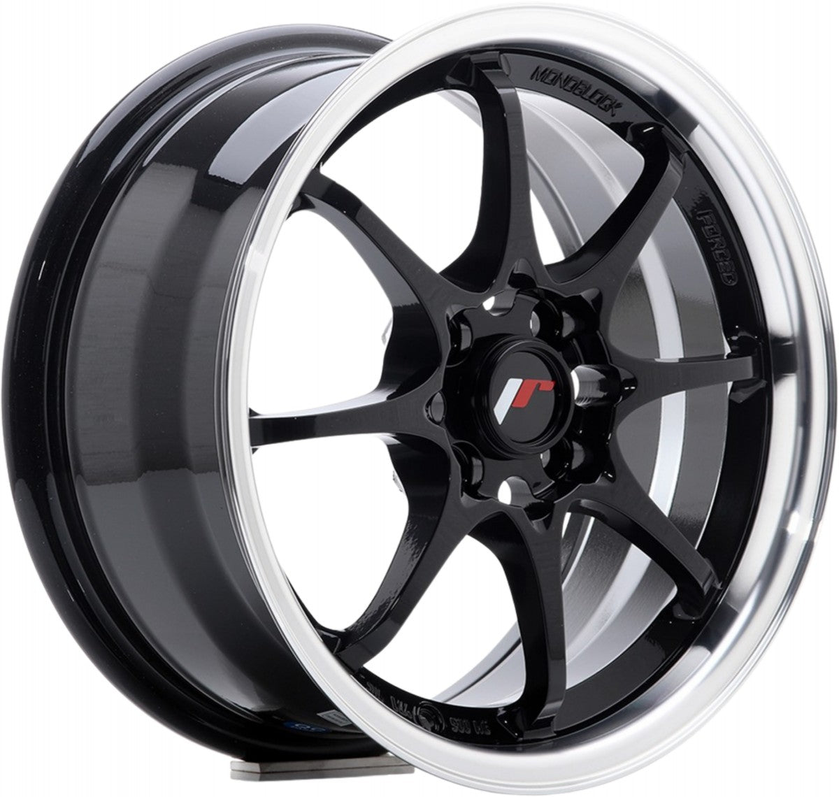 Japan Racing Wheels JR5 gloss black machined lip Alufelge 7x15 Zoll ET35 LK 4x100 ML73.1