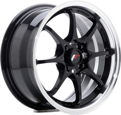 Japan Racing Wheels JR5 gloss black machined lip Alufelge 7x15 Zoll ET35 LK 4x100 ML73.1
