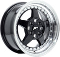 Japan Racing Wheels JR6 gloss black machined lip Alufelge 7x15 Zoll ET35 LK 4x100 ML67.1