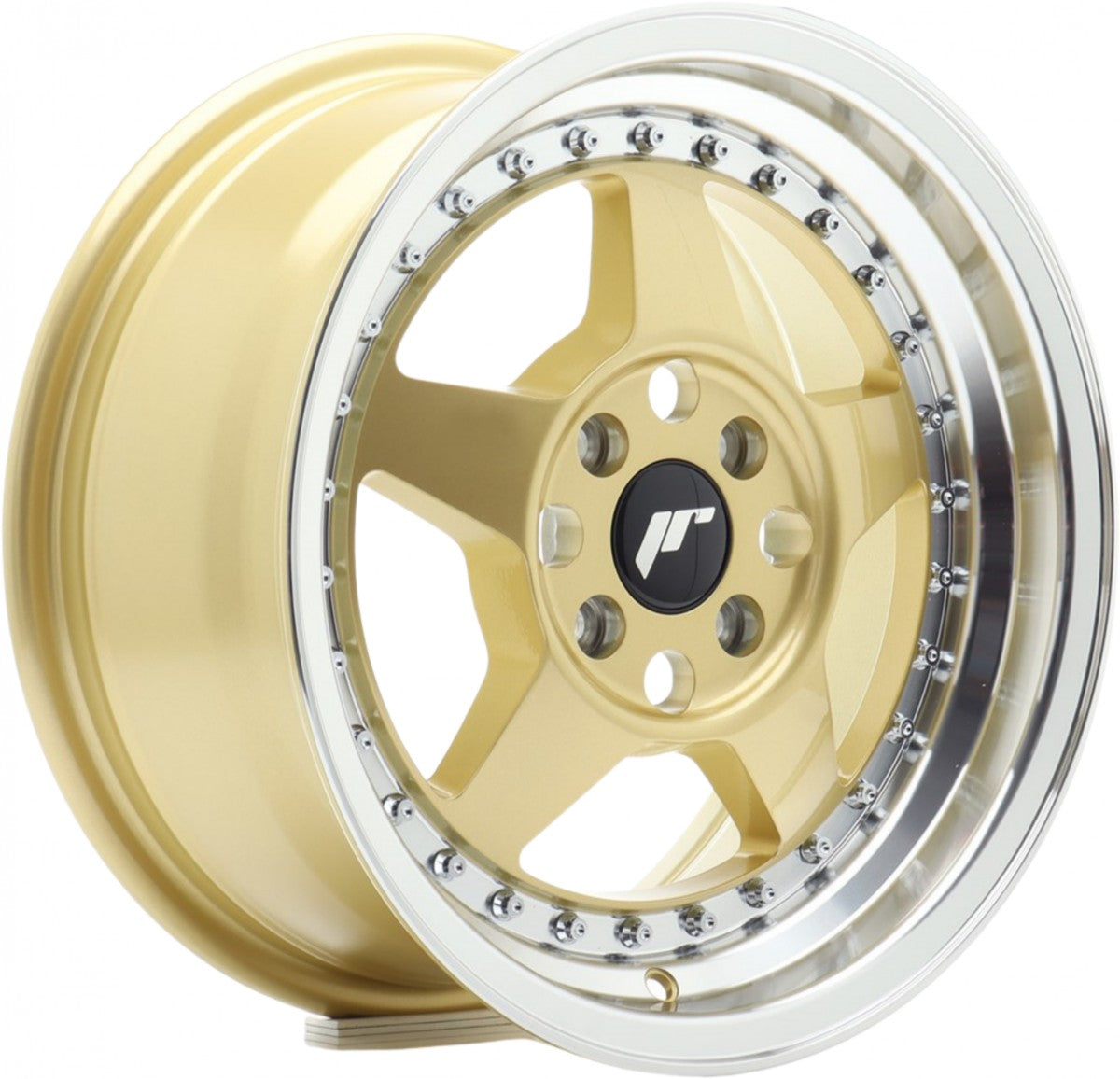 Japan Racing Wheels JR6 gold machined lip Alufelge 7x16 Zoll ET35 LK 4x100 ML67.1