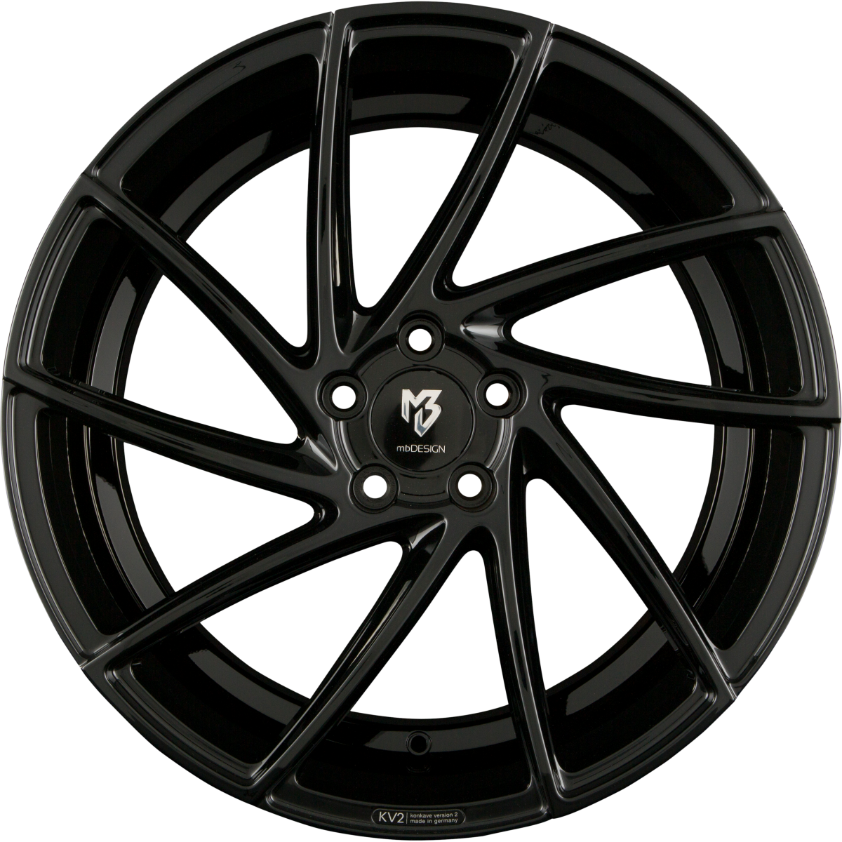 Mbdesign KV2 Glanzschwarz - Schwarz glänzend lackiert Alufelge 8.5x19 Zoll ET43 LK 5x112 ML75