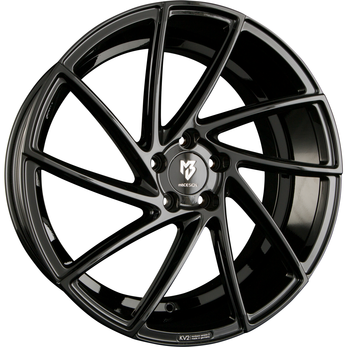 Mbdesign KV2 Glanzschwarz - Schwarz glänzend lackiert Alufelge 8.5x19 Zoll ET43 LK 5x112 ML75 – Bild 2