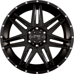 Dirt A.T. D62 Flat Black Milled Rivets Alufelge 9x20 Zoll ET25 LK 5x120 ML74.1