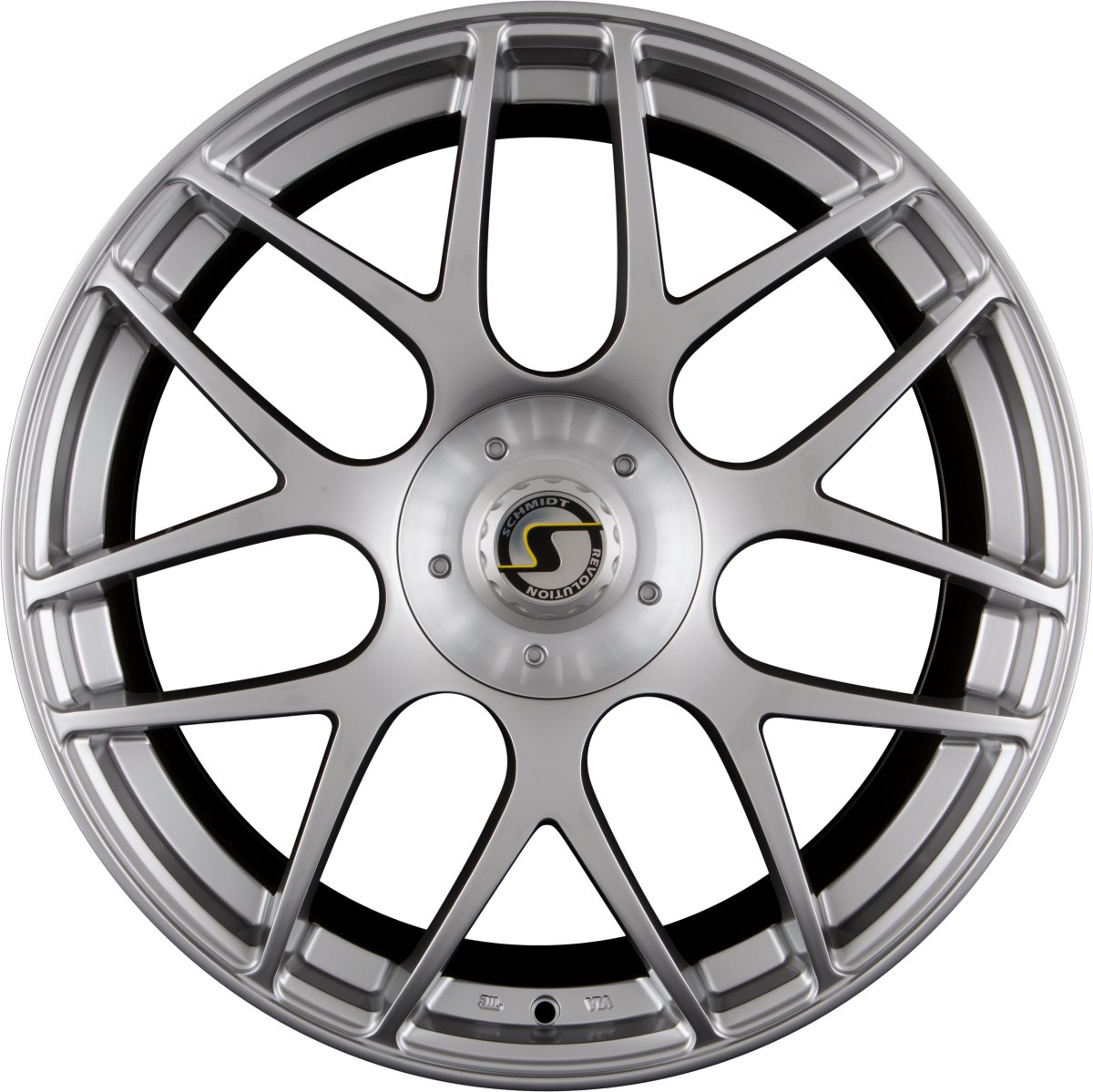 Schmidt REVOLUTION Gambit Highgloss Silber mit Centerlock Deckel Alufelge 9x21 Zoll ET25 LK 5x120 ML67.1