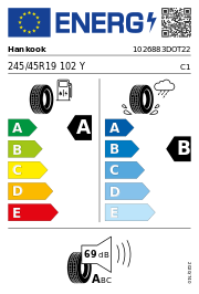 Hankook Ventus S1 evo3 (K127) * MO XL UHP DOT22 245/45 R19 102Y Sommer DOT DOT22 – EU-Reifenlabel