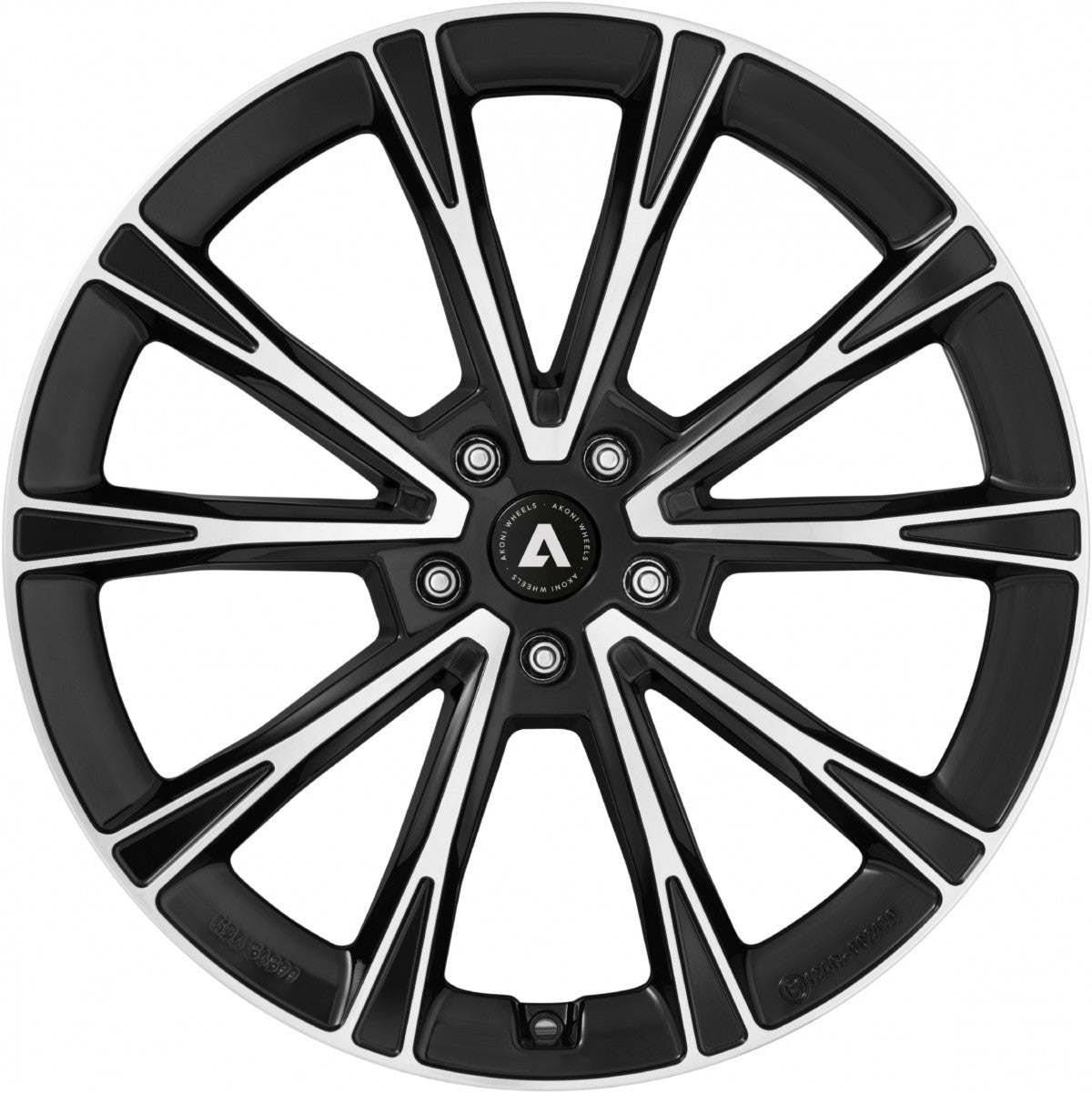 Akoni AK01 black polished Alufelge 10.5x19 Zoll ET45 LK 5x120 ML64.1 – Bild 2