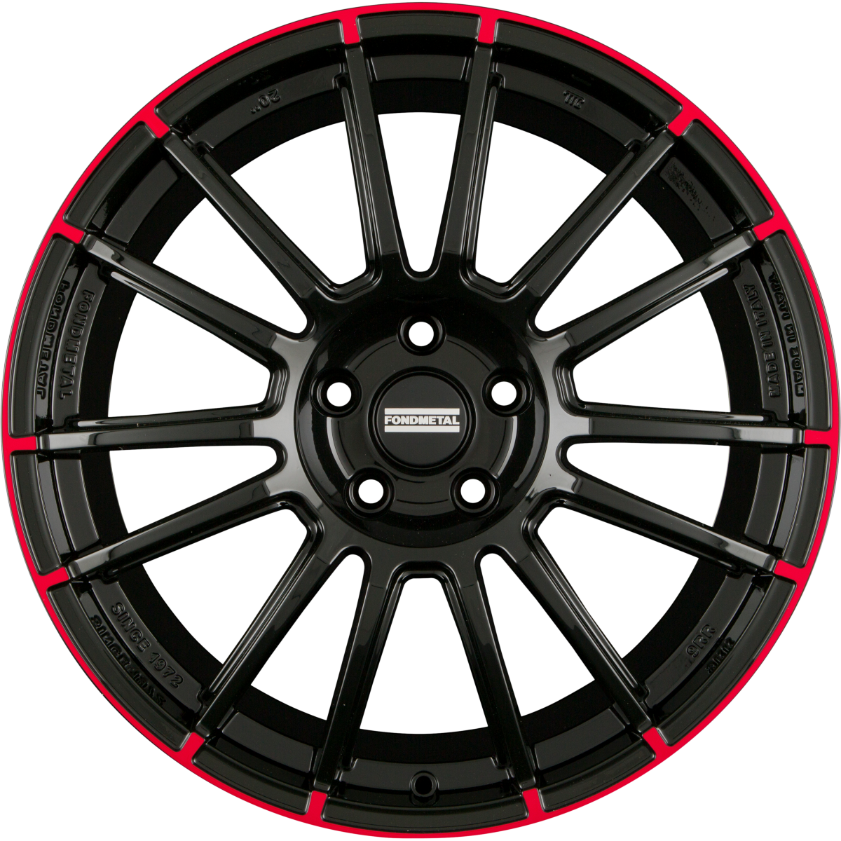 Fondmetal 9RR Schwarz Rot Alufelge 8.5x19 Zoll ET45 LK 5x120 ML64.1