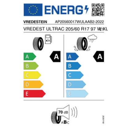 Vredestein Ultrac (Neu) 205/60 R17 97W Sommer DOT 2022 – Bild 2